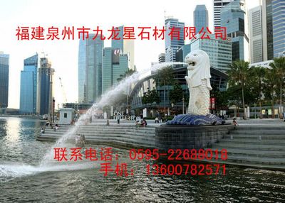 現貨噴水雕塑 動物石雕噴水擺件 園林廣場石材噴水池裝飾