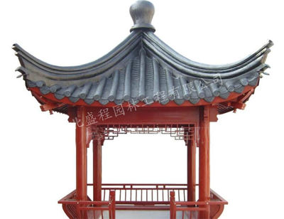 休閑古建涼亭造價(jià)-盛程園林-四角古建涼亭承接